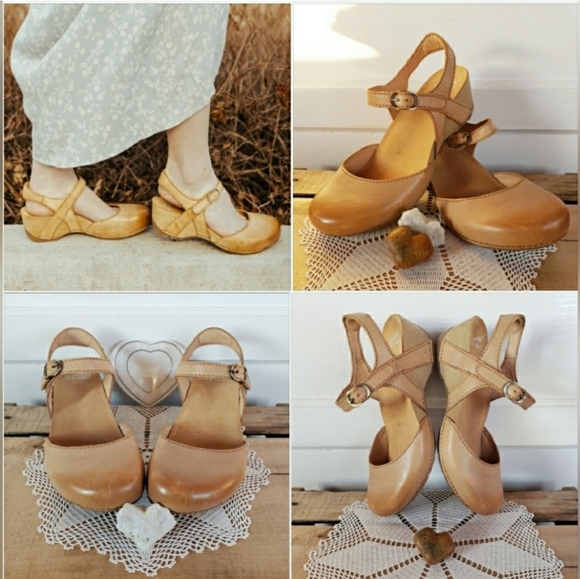 Dansko Shoes - Champagne Dansko Tiffani Mary Jane Clog Sandal Strappy Slingback Boho 39 42